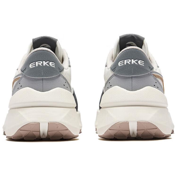 Erke Feiyang 2.0 Retro Minimalist Shock Absorbing Non-Slip Wear-Resistant Low-Top Casual Shoes Men Sneakers White Gray 51125102372-007