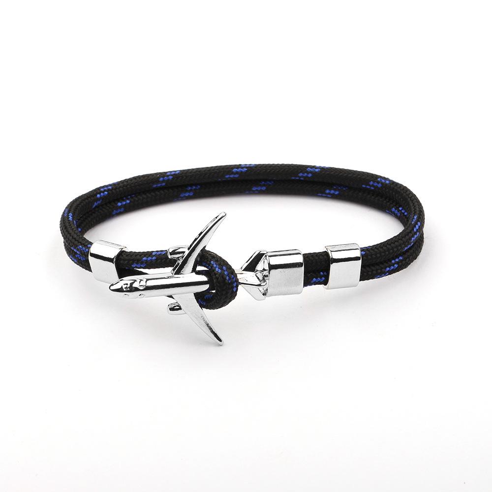 European & American Trend Anchor Men's Airplane Bracelet with Polyester Rope