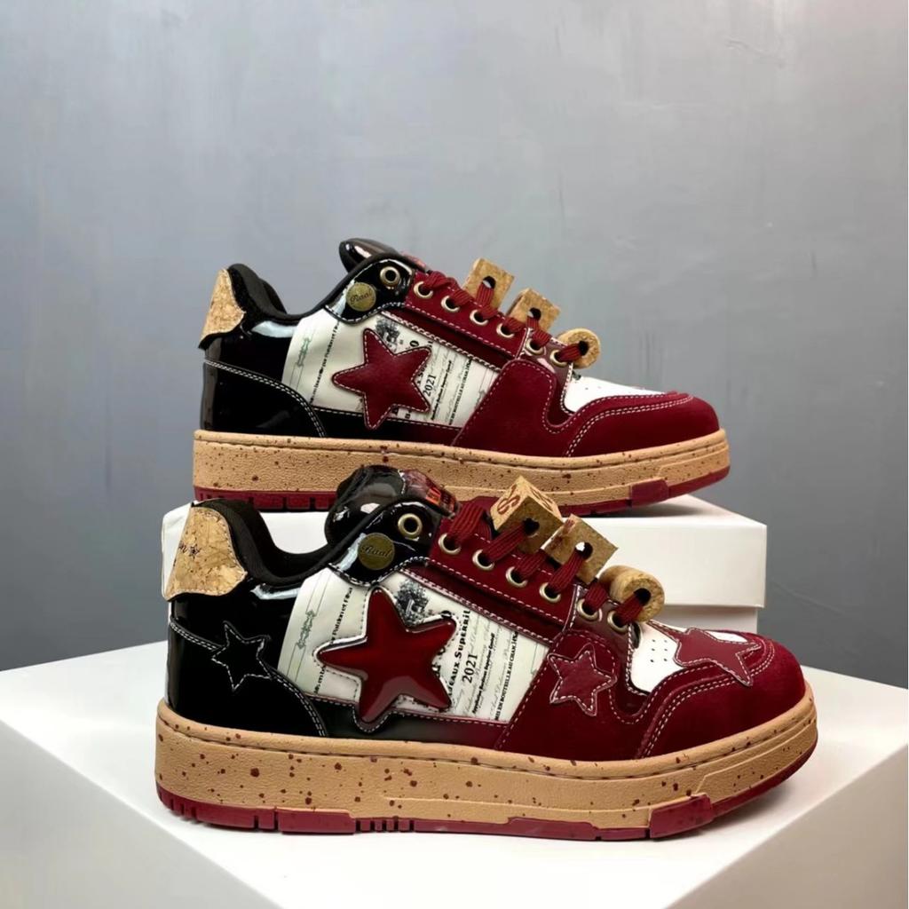 2024 Jaro a Podzim Reliéf Růže Guochao Niche Kreativní Hvězdné Boty Pánské a Dámské Párové Plátěnky Sportovní a Volnočasová Obuv