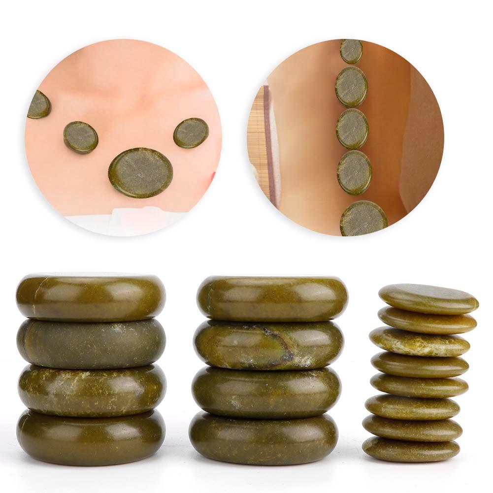 16pcs/set Hot Spa Massage Stone Set Heated Green Jade Body Massage Rock Kit