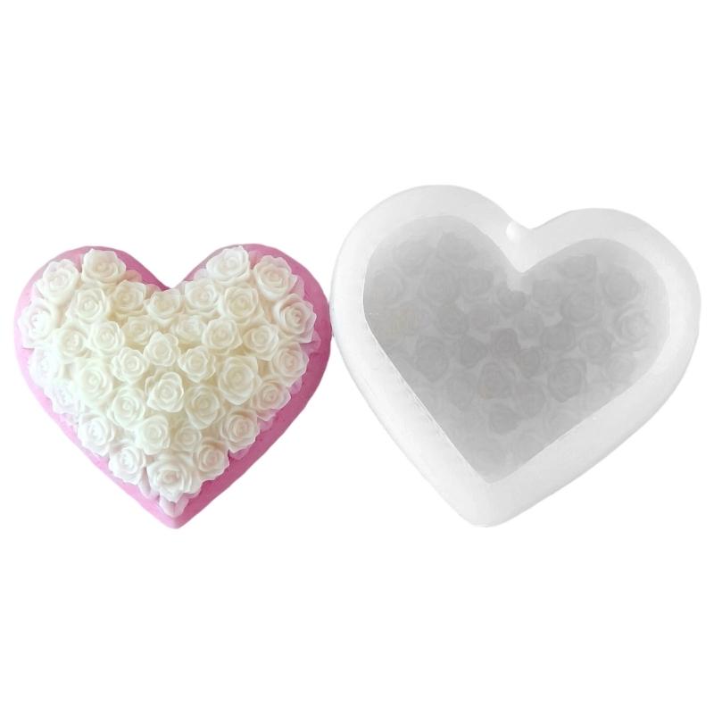 

Silicon Braideds Heart Rose Candle Mould For Detailed Aromatherapys Craft And Projects