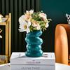 Nordic Spiral Vase: Creative Glazed Imitation Porcelain for Dry/Wet Flowers in Living Room