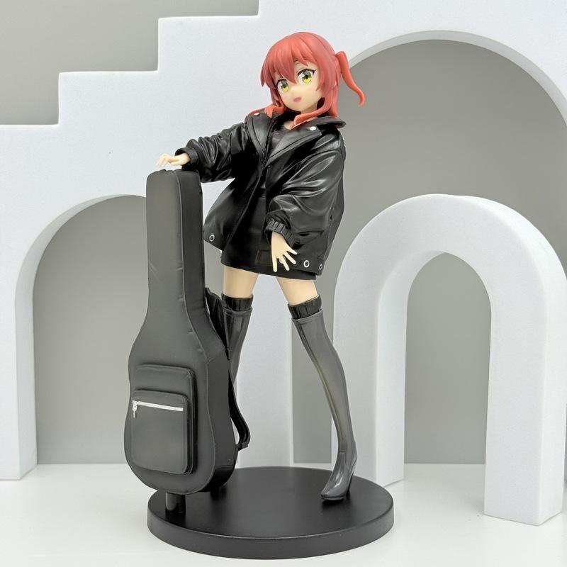 20CM Matériau PVC Bocchi la Rock ! Figure de fille anime pose debout guitare Figurine Anime Fille Anime Jouet tendance Ornement Modèle Bureau & Chambre Cadeau
