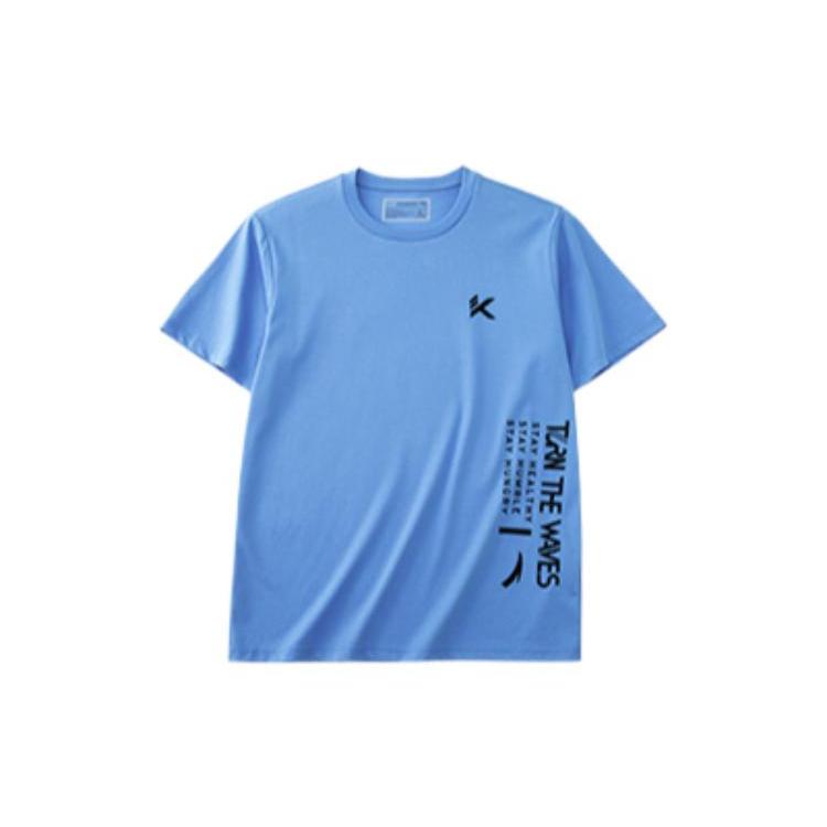 ANTA T Shirts Men s Blue Crew Neck Straight Fit 152221127-2 XL