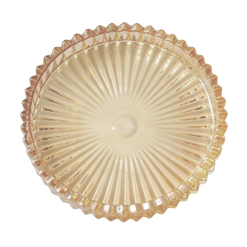 3.94" Pillar Candle Holders,Glass Coasters Decorative Candle Plate and Tray Clear Glass Candle Plates for Centerpieces