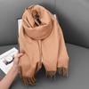 Womens Winter Warm Scarf Knitted Faux Cashmere Solid Color Thick Cozy Neck Wrap Stylish Everyday Accessory