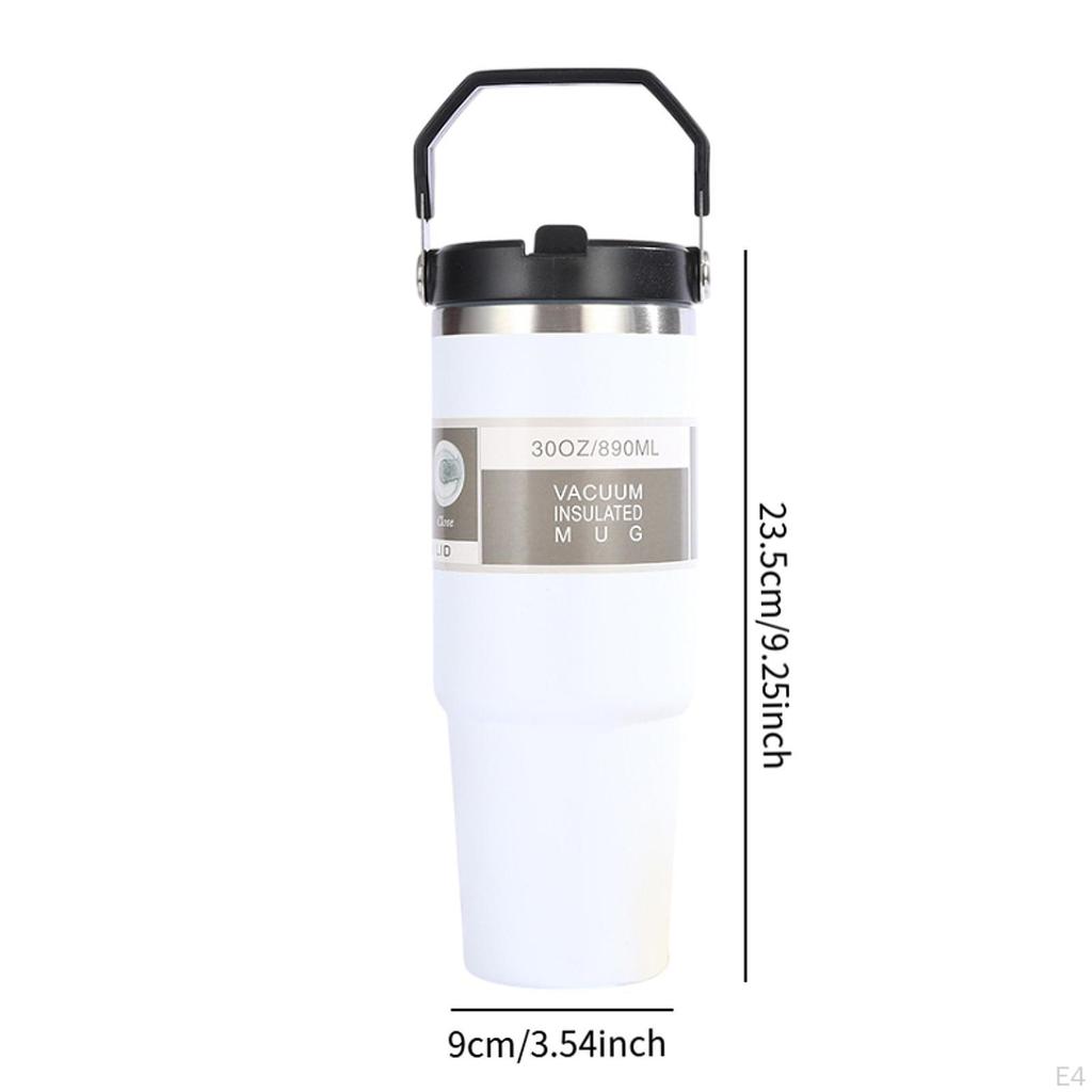 30 Travel Tumbler with Handle, 9.2 Inch Tall Coffee Mug, Fits Car Holder, Double Wall Insulated