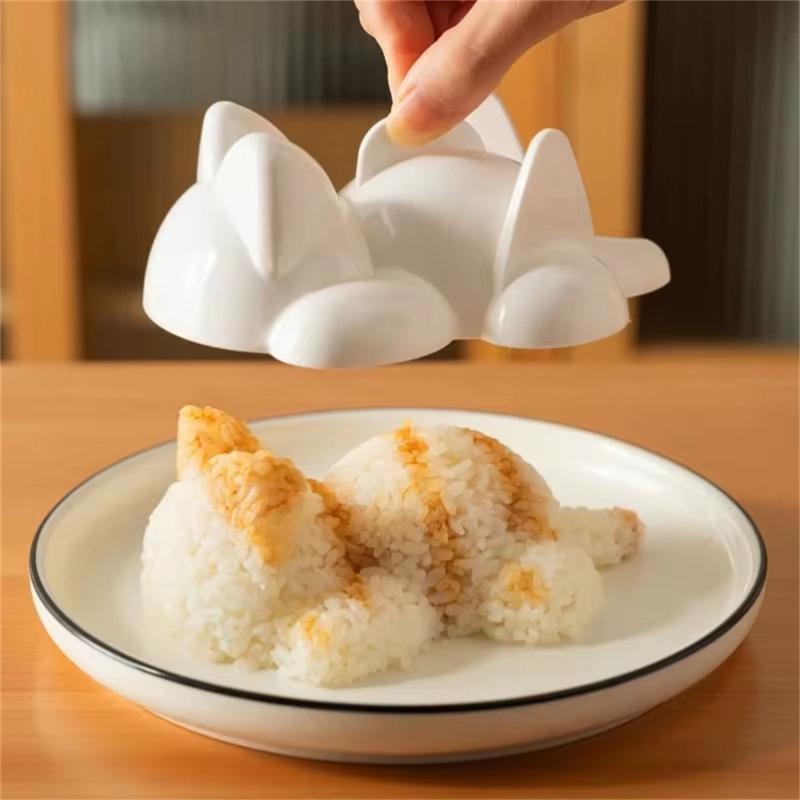 Set of 2 Cute Cats Shaped Rice Molds for Fun Meal Preparation Animal Shape Sushi Mould Mashed Potato Baking Supplies