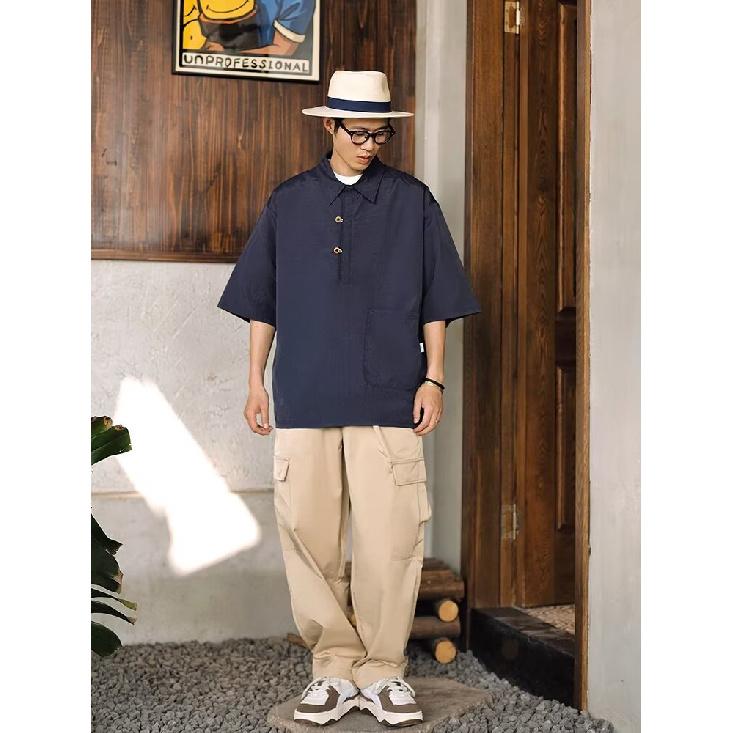 Collar Short Sleeved Polo Shirt, Men'S Short Sleeved Shirt, Niche Design, Minimalist Shirt, Couple'S College Top