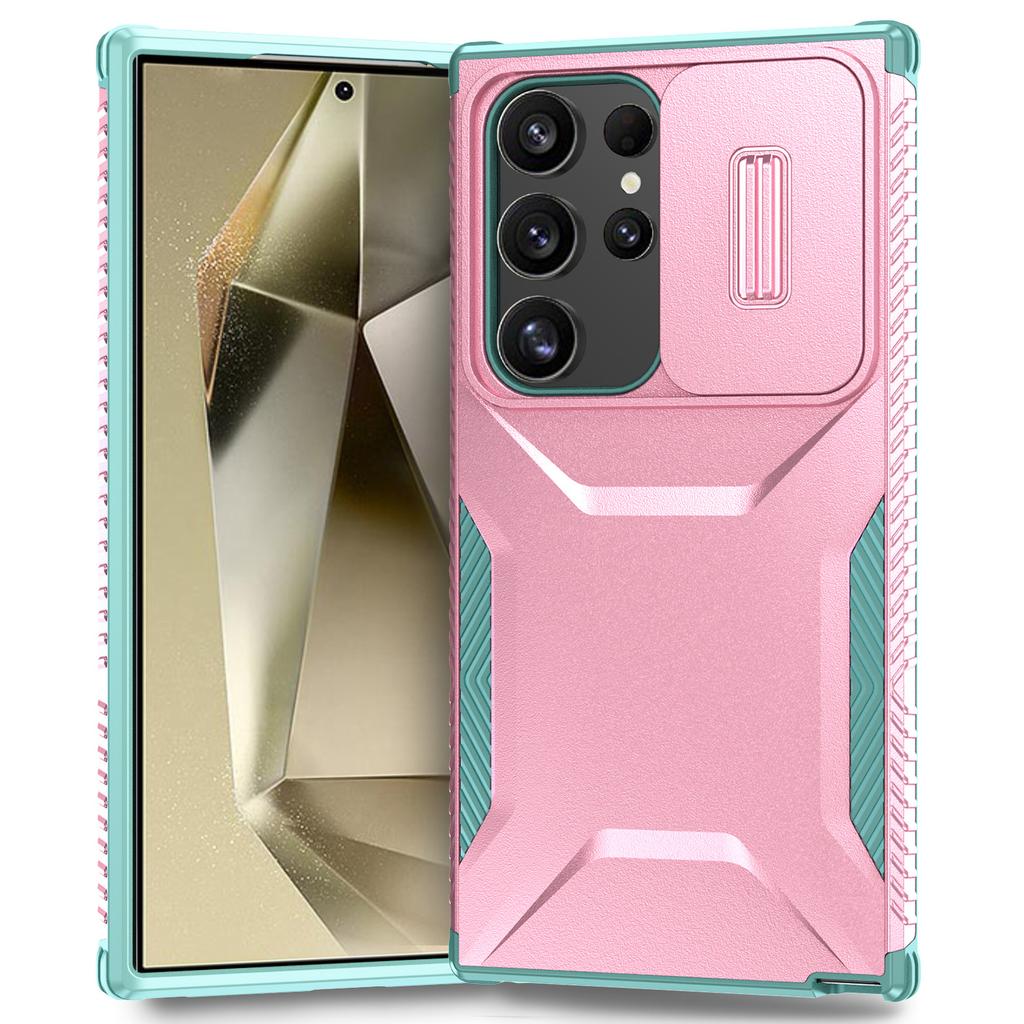 For Samsung Galaxy S24 Ultra Case with Slide Camera Guard PC+TPU Anti-Slip Phone Cover