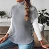 Womens High Neck Knit Vest With Button Detail Casual Sleeveless Top Street Style