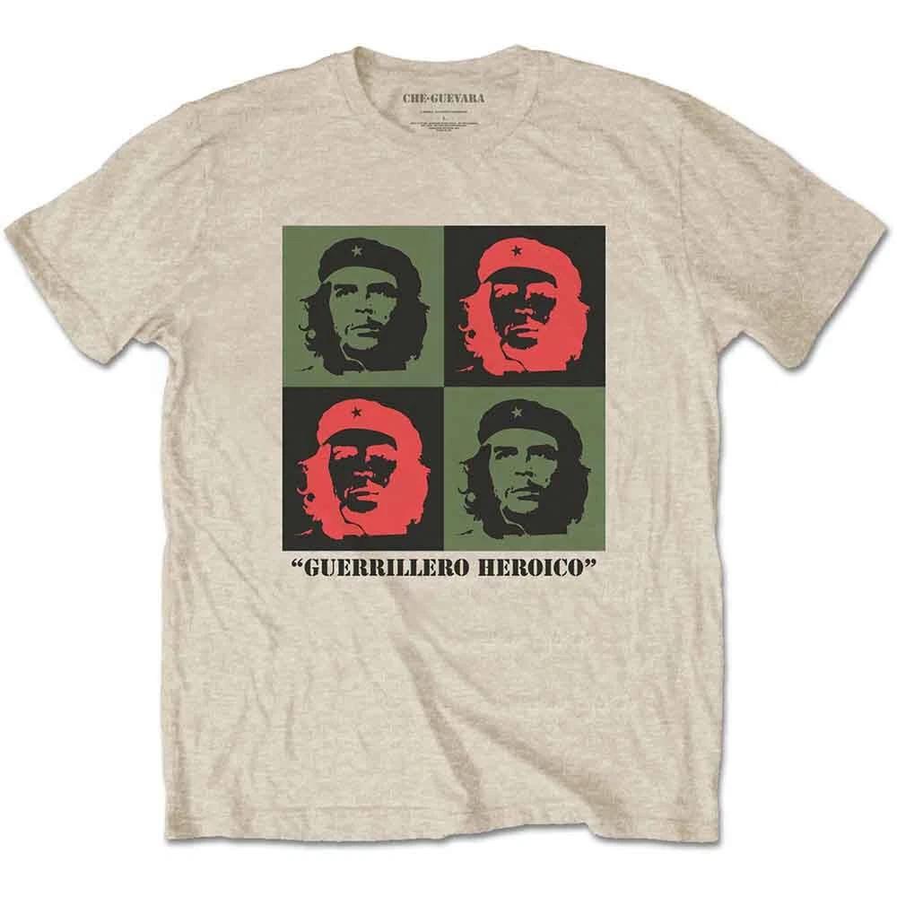 Che Guevara T Shirt Blocks Portrait Cuban Revolution Official Mens Sand XL S