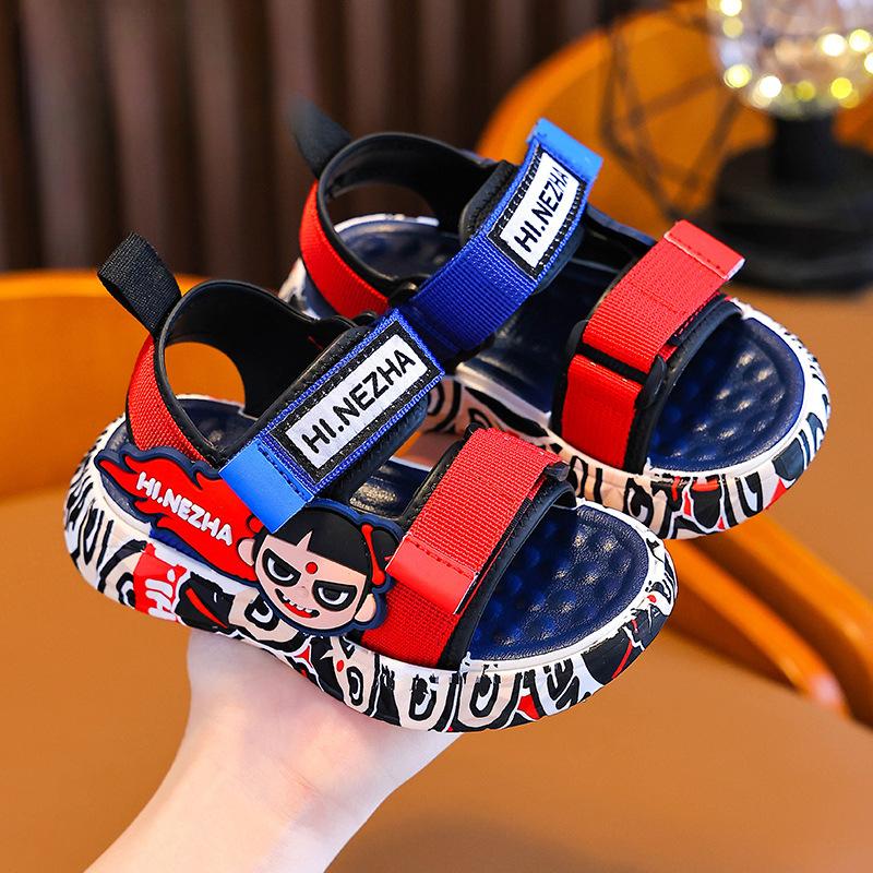 

Летние детские сандалии, Нескользящие сандалии для пляжа на мягкой подошве для мальчиков и девочек 29 синий