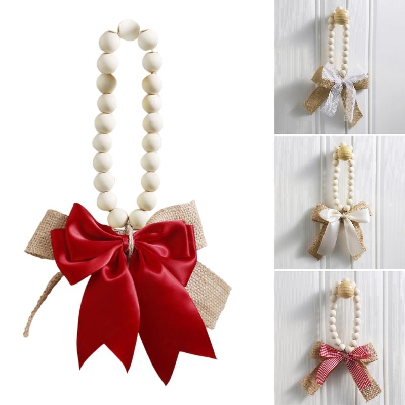 Handmade Valentines Day Wood Beads Garlands with Butterfly Knot For Wedding Decors for Rustics Farmhouses Decors Project