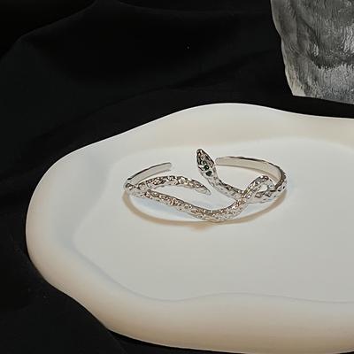 Slytherin Žalias Gyvatės Moters Atviras Apyrankė Šaltas Vėjas Cirkonis Pažangi Asmenybė Prancūziškas Sulankstomas Apyrankė