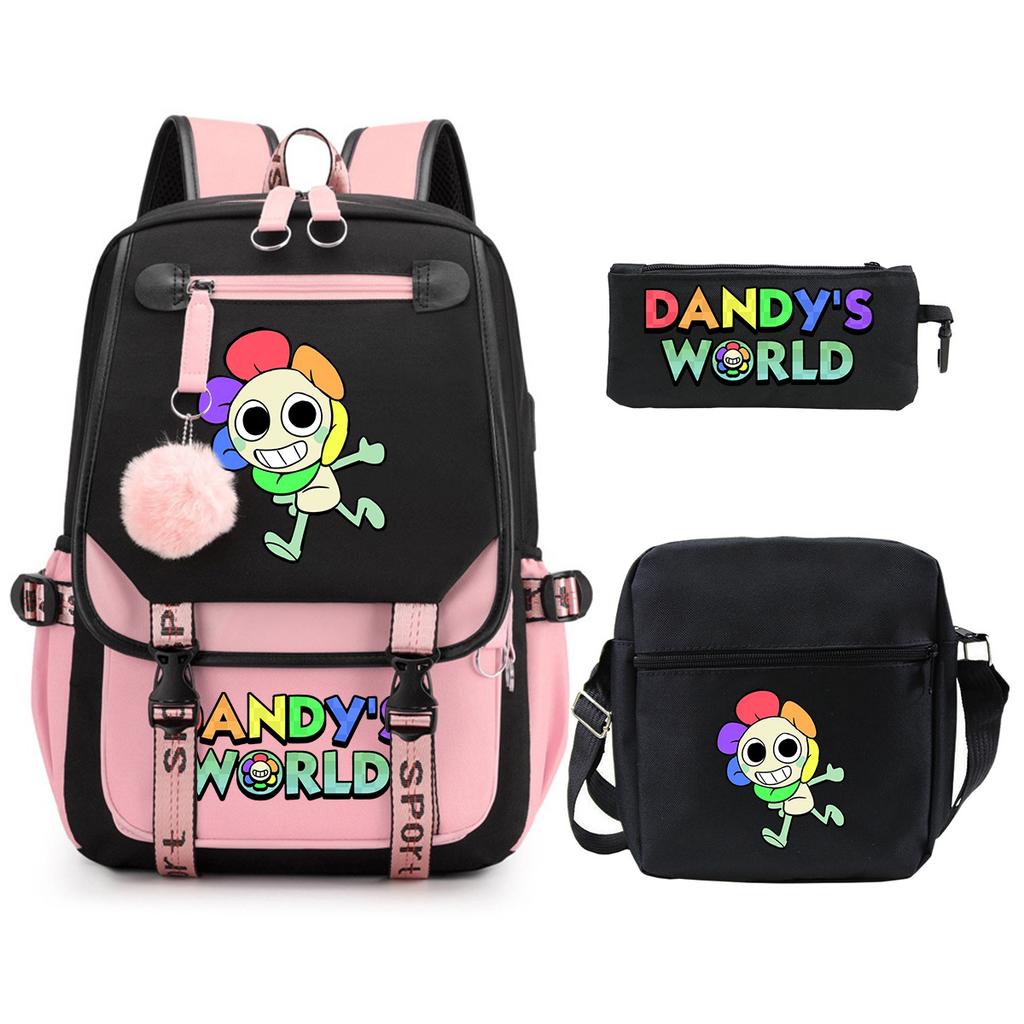 Dandy's World School Trend Children's Backpack Set Large Capacity Primary and Secondary School Student Leisure Bag