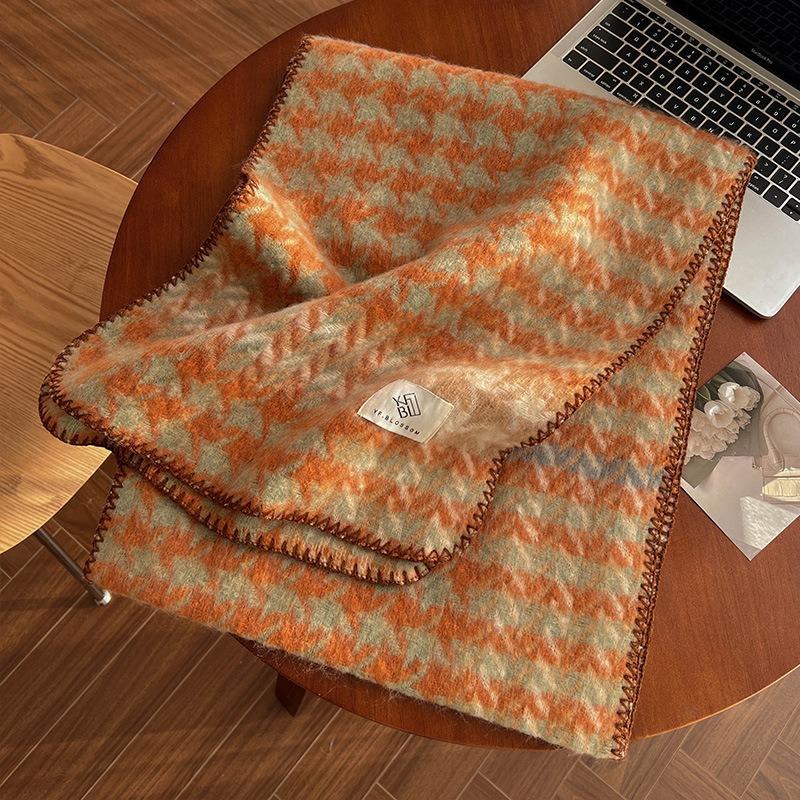 

Шарф женский осенне-зимний новый теплый и универсальный высококлассный платок двойного назначения атмосфера рождественский подарок