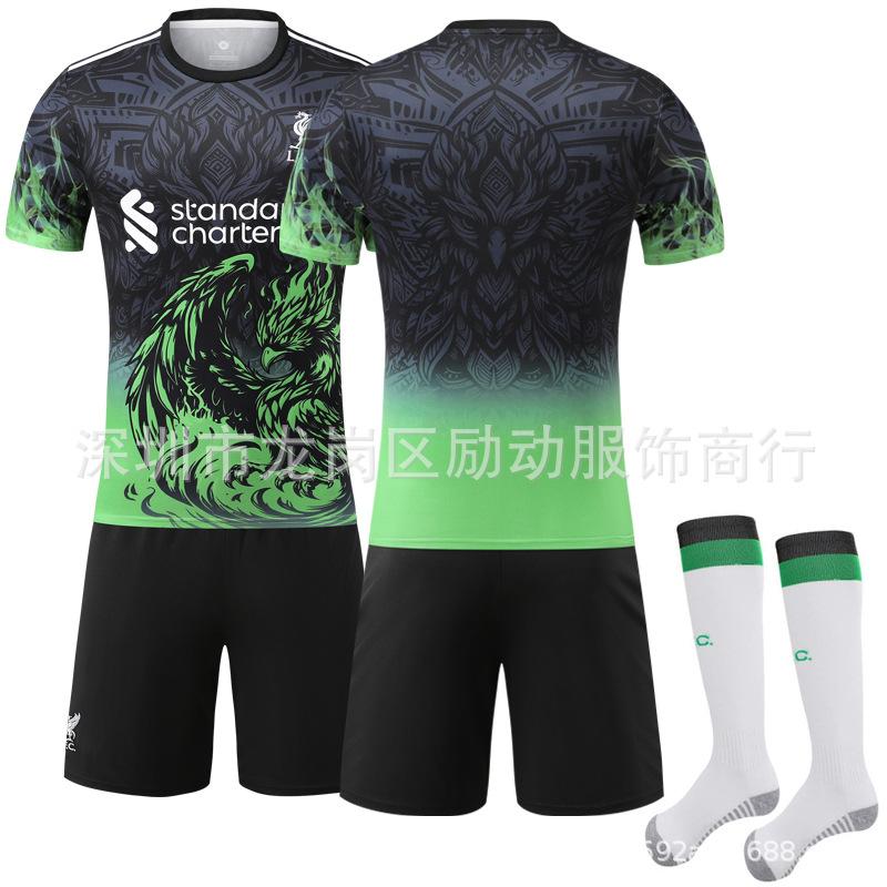 Klubové zelené přechodové tričko Wirtz Salah Liverpool Speciální pamětní edice Rychleschnoucí