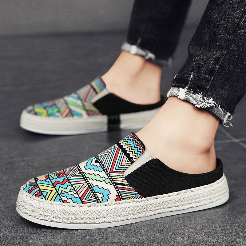 Fashion Non-slip Fashion Half Slippers Casual Shoes For Men Mules Plus Size Loafers Flat Sneakers Walking Footwear Zapatos Hombre2024