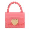 Kinder PVC Umhängetasche Münzbörse Kind Fashi Mini Handtaschen Schönes Herzmuster Dekori Handtasche Kleine Kette Gelee Tasche Für Mädchen