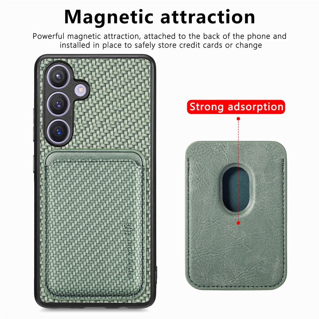 For Samsung Galaxy S25+ Case Magnetic Detachable Card Holder Phone Back Cover