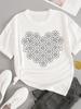(Asian Size) T-shirts Fashion O-neck Female Casual Women's Top T Clothing Love Heart Style Print Short Sleeve Graphic Tee