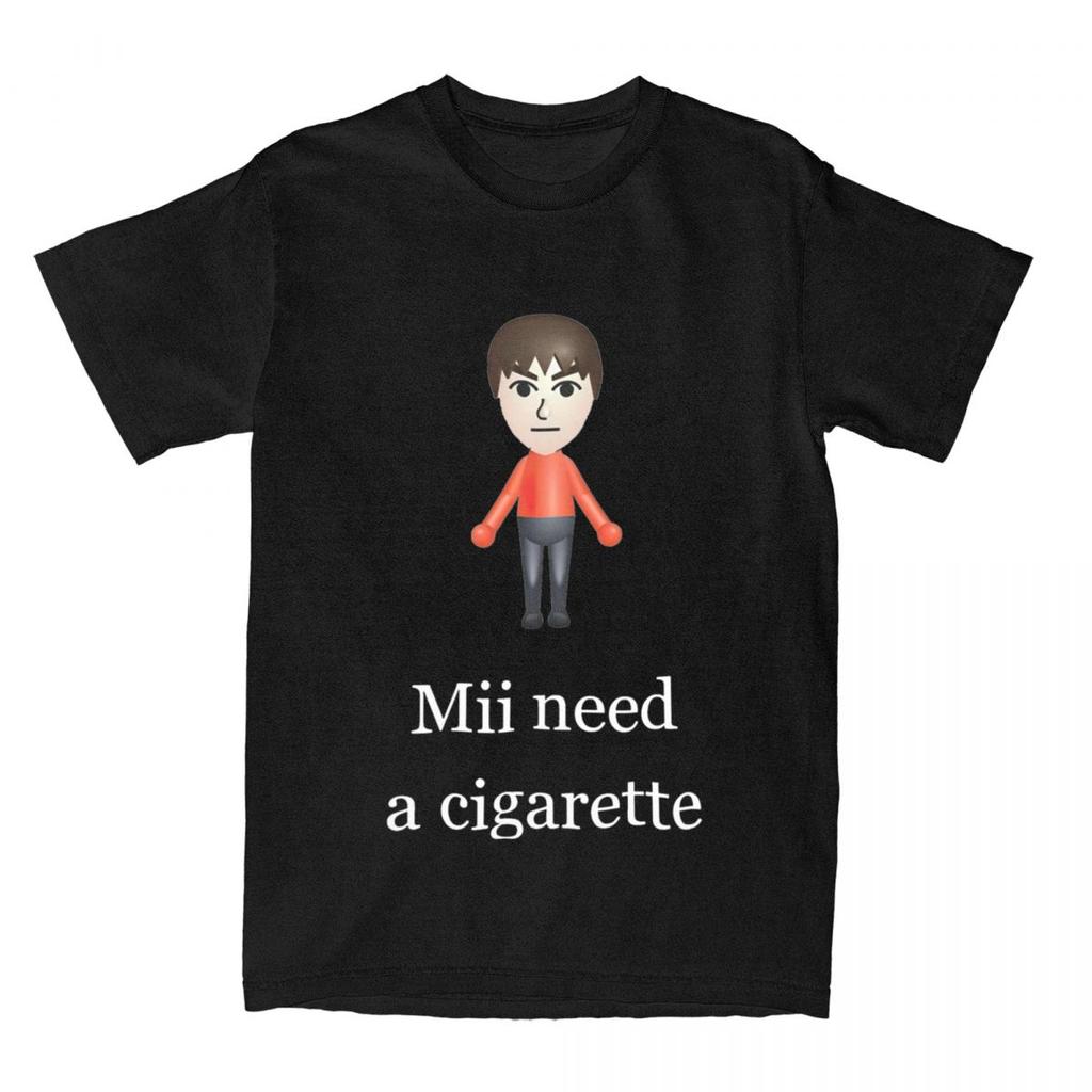 Camiseta Gráfica Mii Necesita Un Cigarrillo para Hombre y Mujer Ropa Moda 100% Algodón Camisetas Mii Brawler Camiseta Ropa Estampada