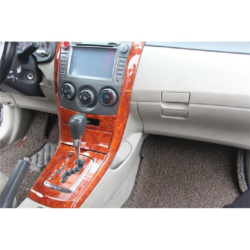 Gear Shift Knob Cover For Toyota Corolla 07-2013 ABS Brown Wood Middle Console