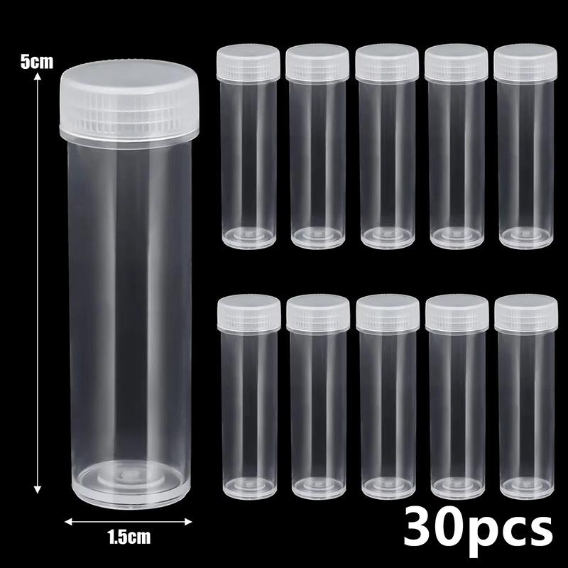 10/30/50/100Pcs Transparent Mini Plastic Vials Empty Leakproof Storage Bottles for Liquid Beads Sewing Pins Small Parts Organizer