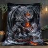 Dark Dragon Art Pattern Decorative Throw Blanket for Sofa, Bed, Living Room, Home Decor, and Outdoor Environment