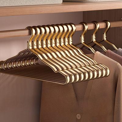Clothes Hangers Metal 5 Pack Smooth Surface Shirt Dress Hanger Gold Aluminum Suit Hangers Durable Heavy Duty Coat Hangers