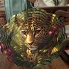 10 Inch Metal Leopard Wind Spinner Outdoor Garden Decor Hanging Wind Chime for Patio Yard 360 Rotating Hook Vibrant