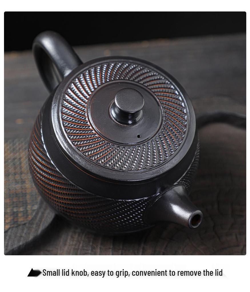 Purple Clay Kung Fu Teapot Set: Includes One Teapot, Six Cups, and Tray - Luxurious Retro Design for Home Tea Brewing