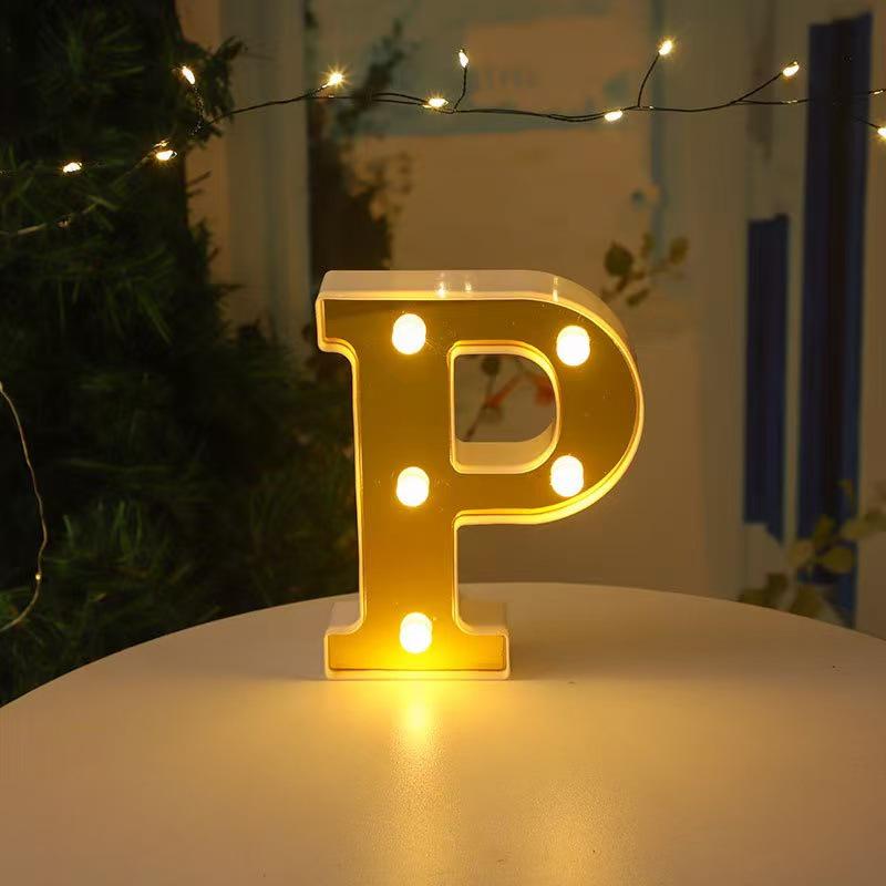 Gold LED Mirror Letter Lights - Romantic Birthday and Festive Décor