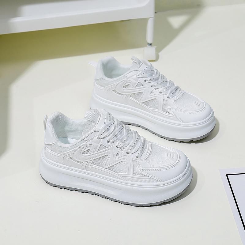 Summer New Korean Style Ins Breathable White Shoes Women's Low-Top Casual Board Shoes Platform Platform Shoes Zy1807