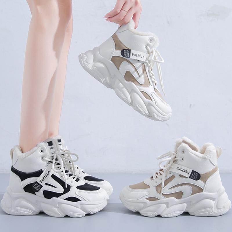 Winter Frauen Warme Turnschuhe Plattform Schnee Stiefel Ankle Booties Weibliche Kausalen Plüsch Schuhe Baumwolle Damen Boot