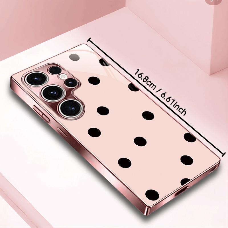 Polka Dot Pattern Rose Golden Pink Phone Case Design Suitable for Galaxy S26 S25 S24 S23 Ultra S22 Ultra S20 Ultra 56 A72 A73 5G