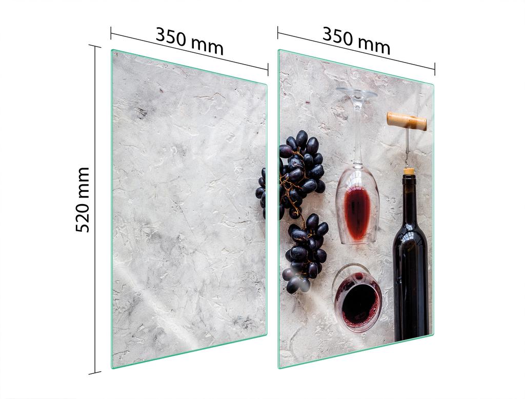 SZKLANA PŁYTA OCHRONNA DO KUCHNI 2x35x52 WINO