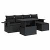 VidaXL Garden Lounge Set 6 Pcs with Cushions Black Wicker 3326456