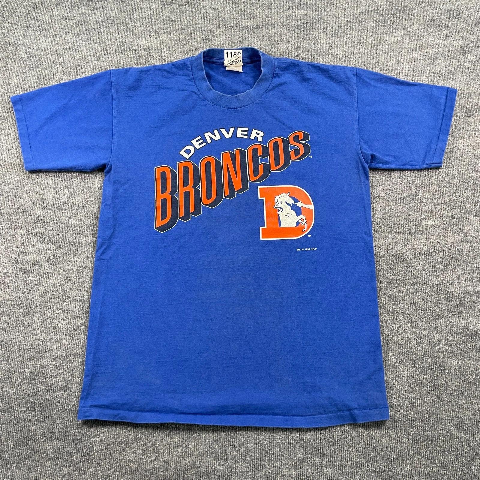 Vintage 1994 NFL Denver Broncos Shirt Large 22x30 Single-Stitch Blue 3XL