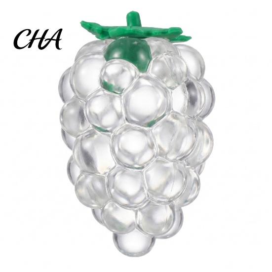 Clear Fruit Toy Strawberry Grape Stress Relief Toy, Realistic Squeeze Sensory Fidget Anxiety Relieving Office Desk for Kids Adults