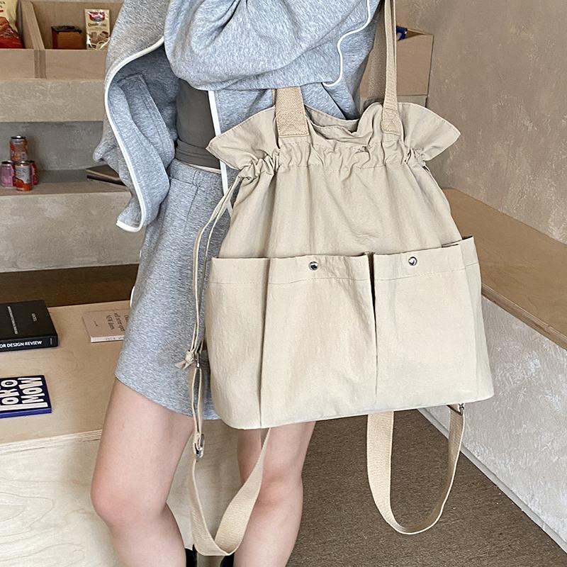 Women's Pleated Multi-Function Backpack Lightweight Large Capacity Tote Shoulder Bag