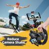 Zeadio Camera Stabilizer Kit, All-in-One Handheld Stabilizer with LED Video Light, Microphone, Smartphone Holder, and Action Camera Adapter - Compatib