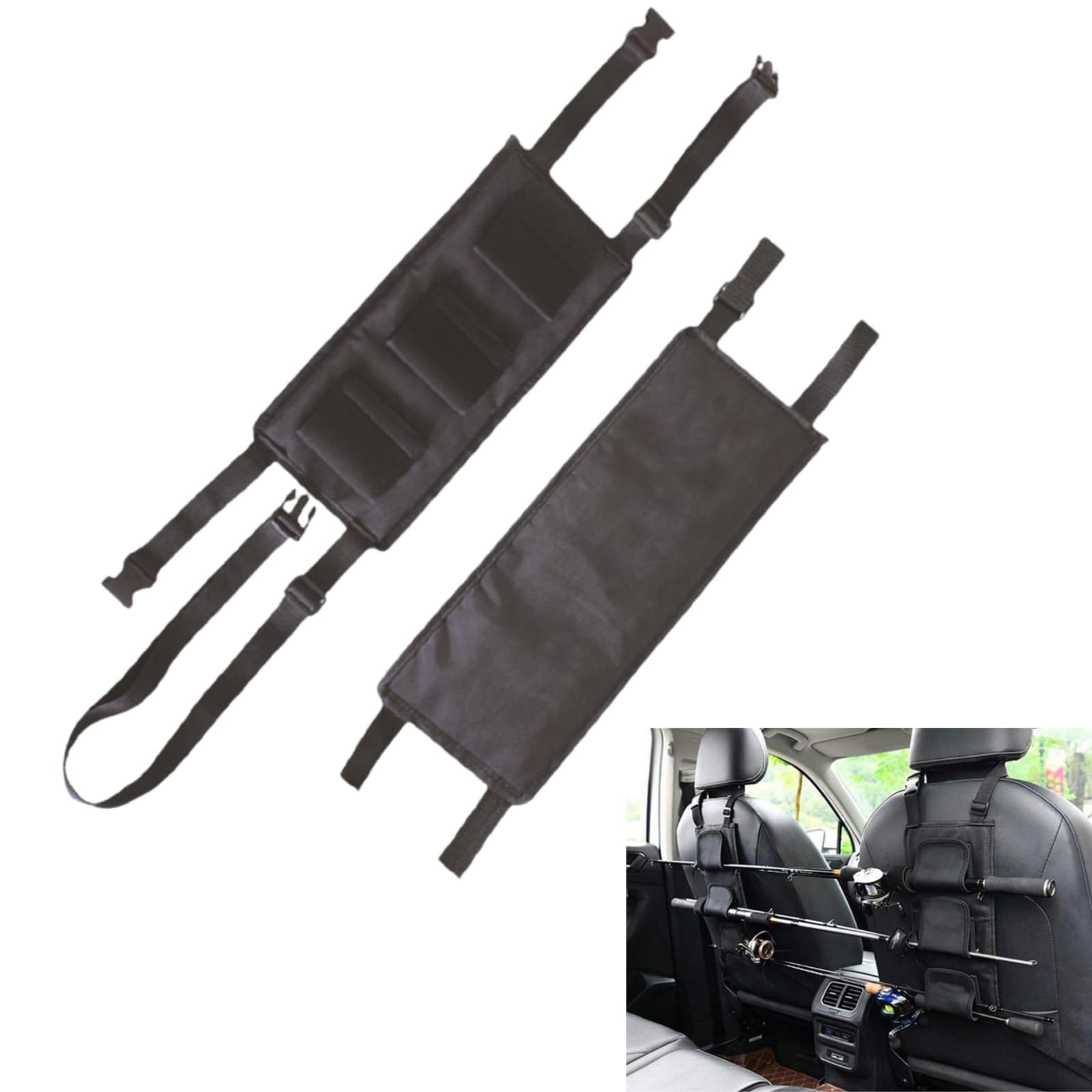 

HAPPY SUGAR Car Rod Holder, Fishing Rod Holder, Rod Belt, Rod Clip, Convenient Item, Safety Storage, Car Rod Holder