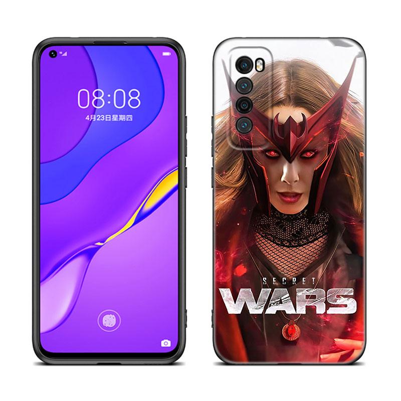 Силиконовый чехол Scarlet Witch Black для Huawei Nova 11 12 Ultra 9 10 SE Pro 11E 11i 12i Y70 Plus Y60 Y61 Y71 Y72 Y90 Y91 Huawei Nova 11i