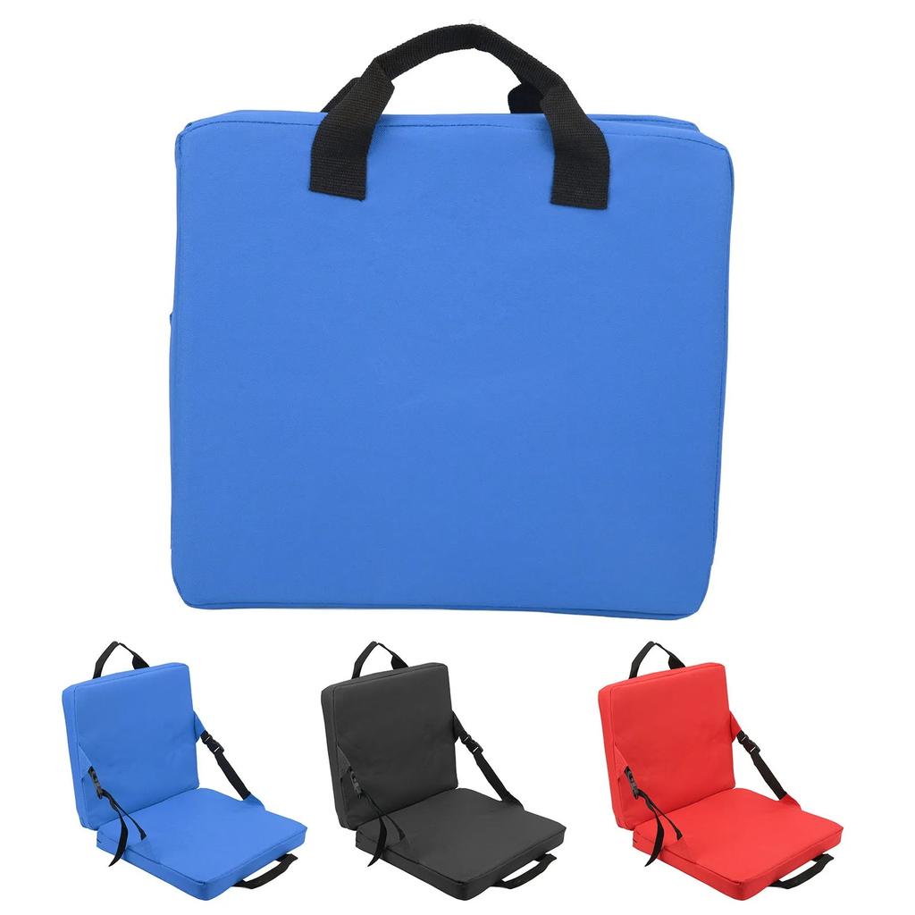Portable Folding Seat Cushion,Outdoor Foldable Chair with Backrest Soft Sponge Cushion,Back Chair for Stadium and Beach.