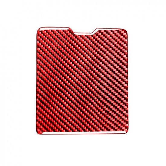 For Mitsubishi Lancer Red Carbon Fiber Driver Side Storage Box Panel Cover Trim