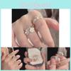 Elegant Adjustable Forget Me Not Flower Ring For Women Stylish Copper Jewelry