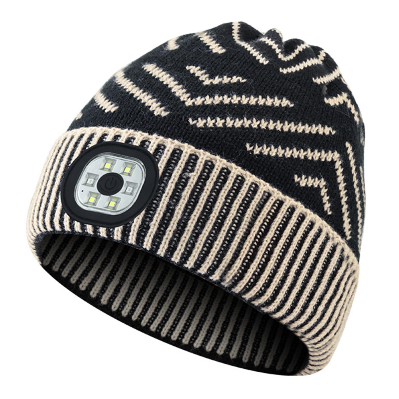 

Flashlight Hat Winter Sports Slouchy Beanies for Women Cycling Hat Versatile Light Up Beanie Hat Skull Cap Turbans хакі