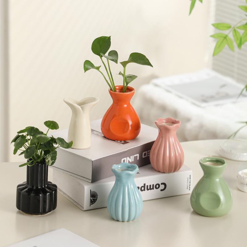 Ins Ceramics Vase Plant Flower Bottle Table Decoration Flower Vase Colorful Vases Wedding Decoration Home Decoration